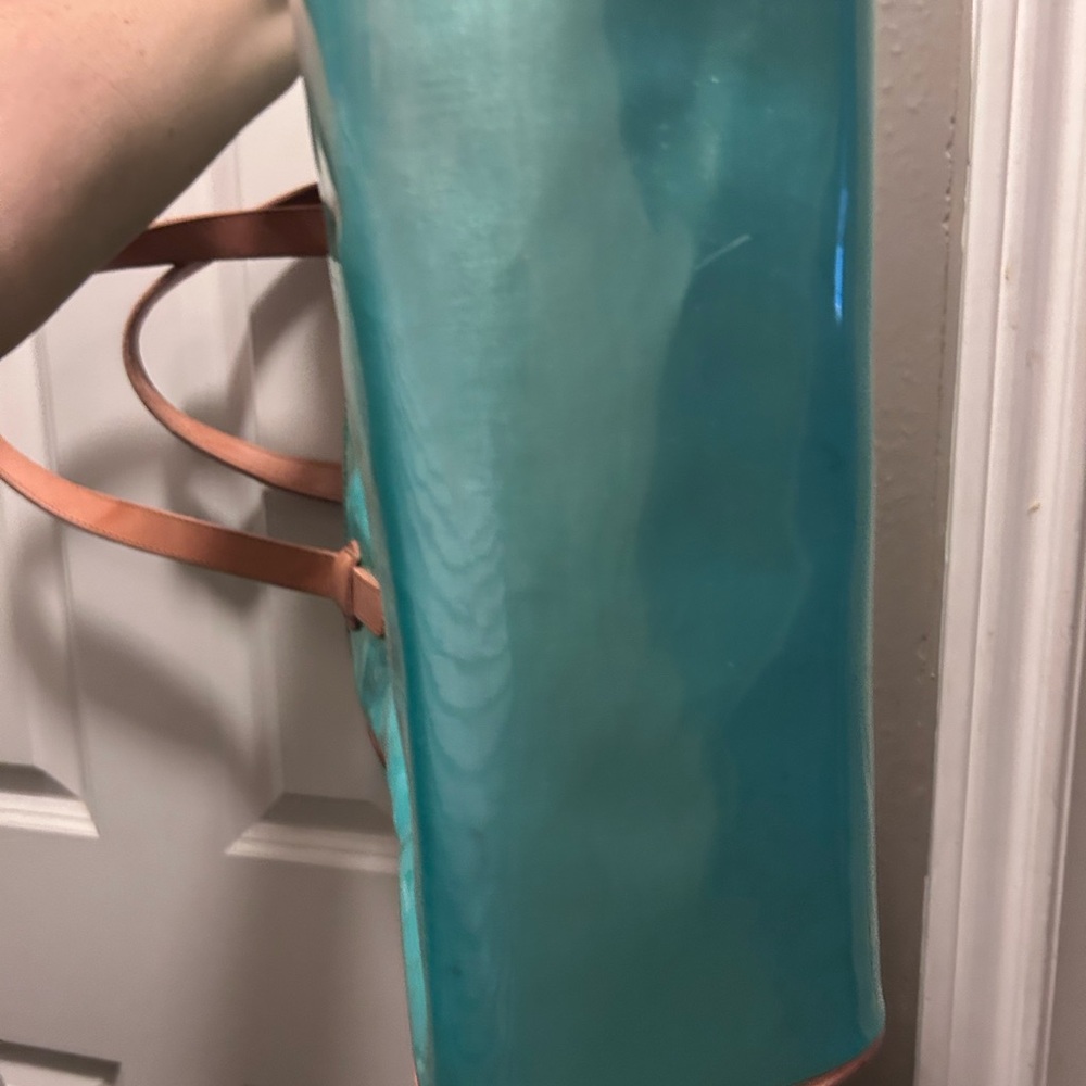 Consuela Teal Tote with Floral Embroidery - Picture 6 of 9